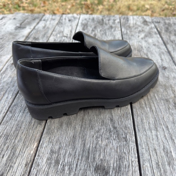 Vionic Kensley Black Leather Lug Sole Loafers Womens 6 Orthotic Comfort Shoes - Picture 4 of 7